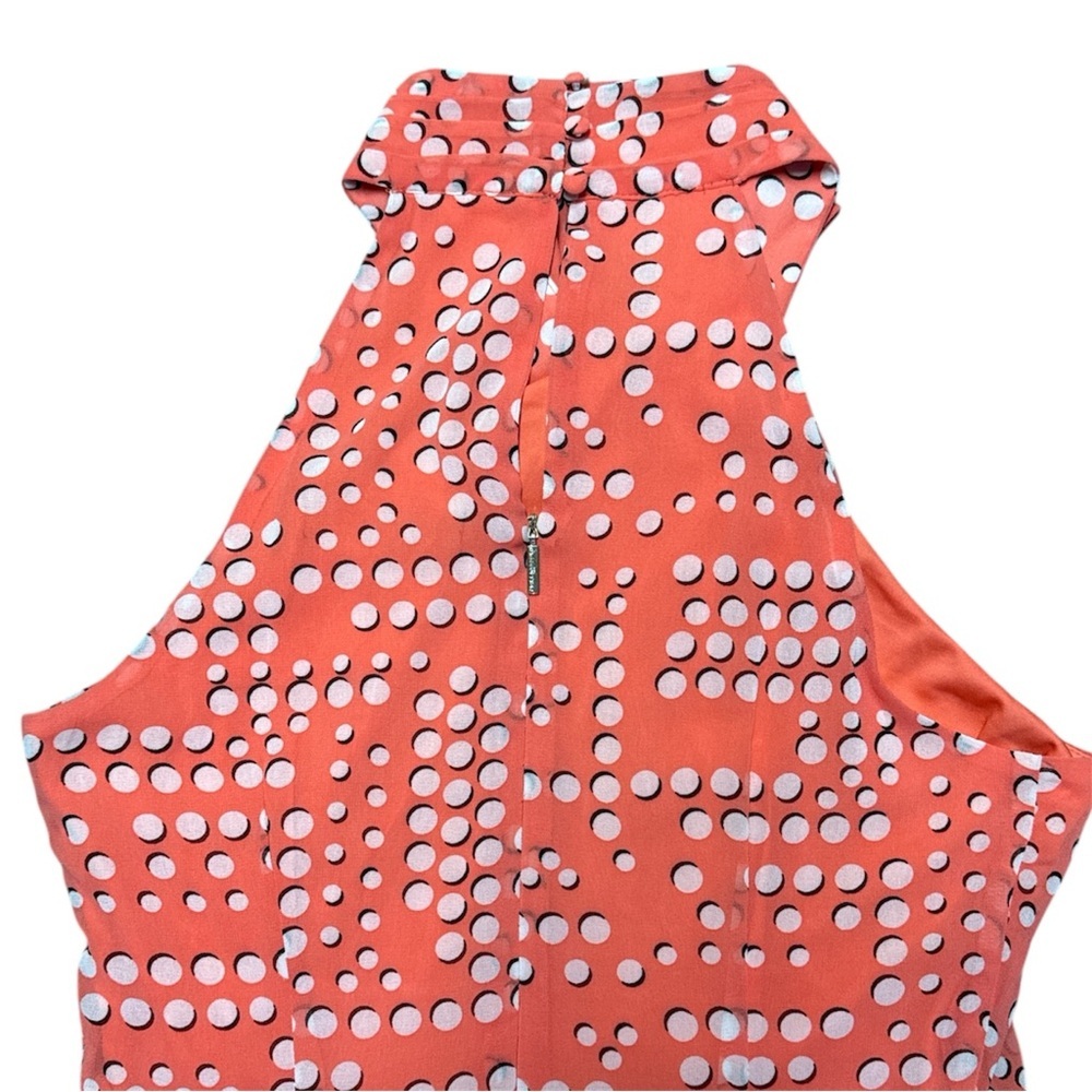 KARL LAGERFELD PARIS Bow-Neck Halter Midi Chiffon Dress Tangerine Size 6/8 NWT - Picture 8 of 14